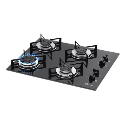 1519 – Fogao Cooktop Fischer 4Q Gás Mesa Vidro