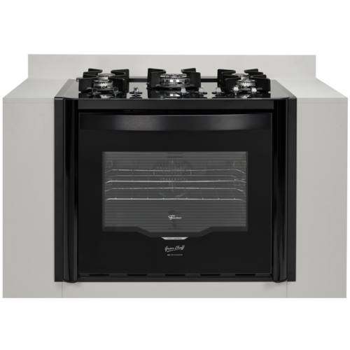 31070 – Fogão De Embutir Fischer 5Q Tc Gran Cheff Gas Com Forno Eletrico 220V