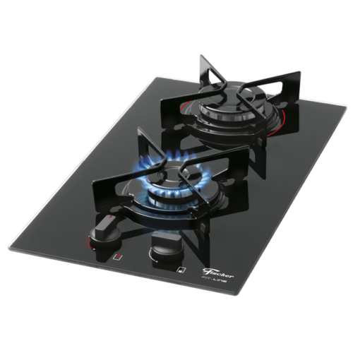 27185 –  Fogão Cooktop Fischer 2Q Fit Line Gás Mesa Vidro