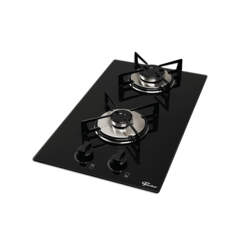 30371 –  Fogão Cooktop Fischer 2Q Gás Mesa Vidro Com Supervisor De Chama