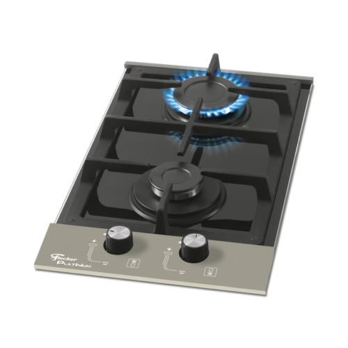 27349 – Fogão Cooktop Fischer 2Q Platinium Gás Mesa Vidro – Descontinuado