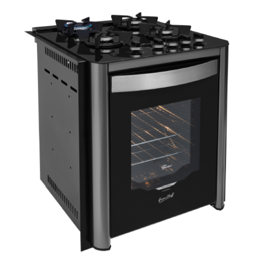 32750 – Fogão de Embutir Fischer 4 Bocas Gran Cheff com Grill Mesa Vidro